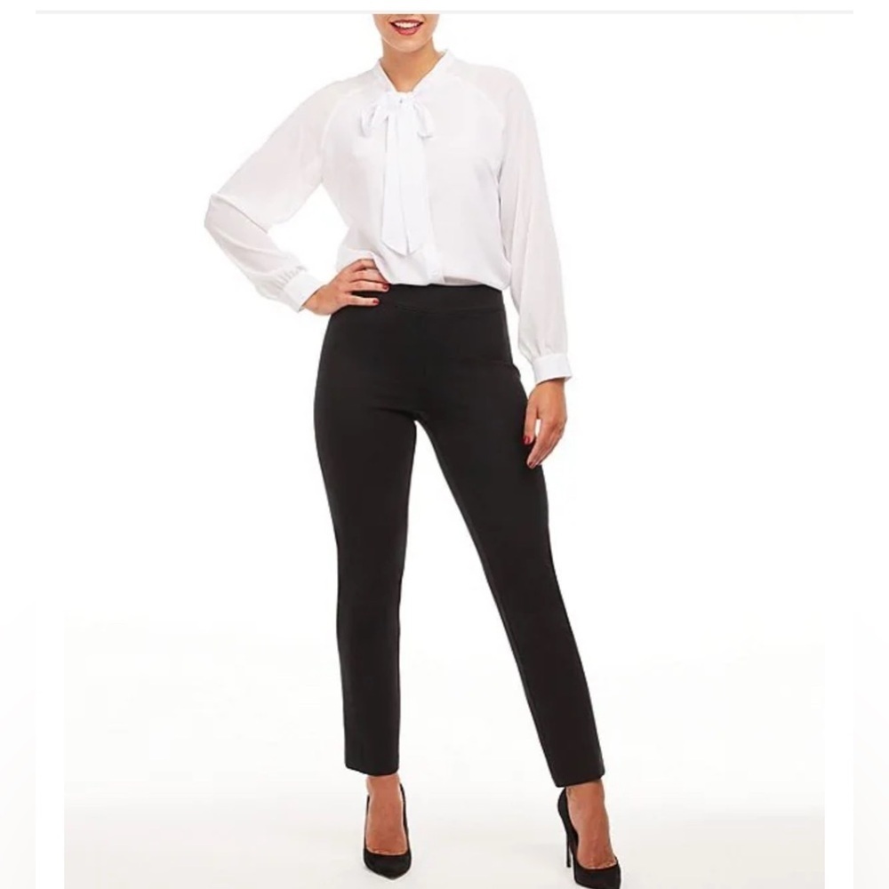 Spanx Super Smooth Perfect Fit Ponte Slim Straight Pants Classic Black